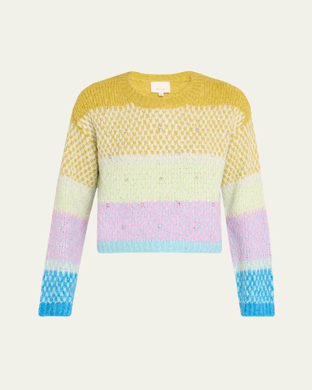 Caspar Embellished Color Block Sweat